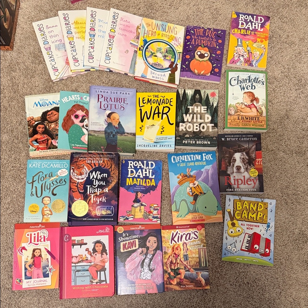 23 books hardcover paperback American girl Matilda charlottes web classics
